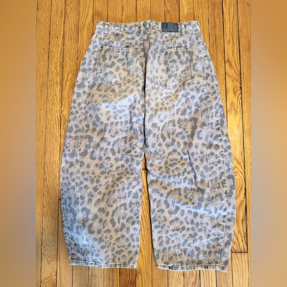 Free People Leopard Print Barrel Jeans - Picture 4 of 4